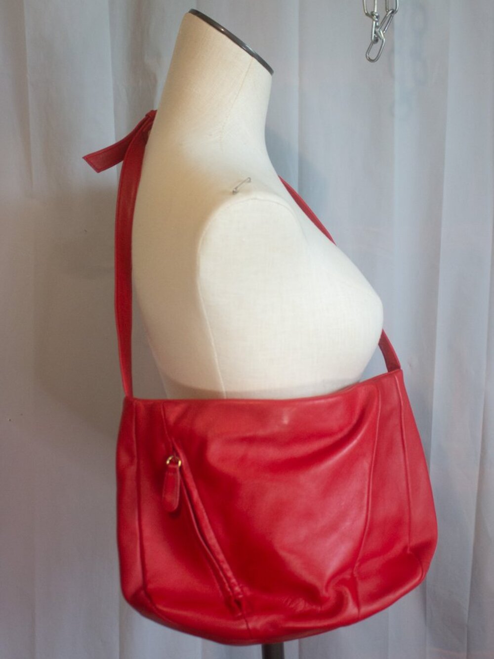 Lisa Loren Red Genuine Leather Crossbody Bag